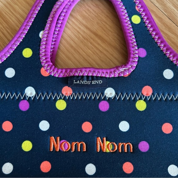 Lands’ End Kids Polka Dot Nom Nom Lunch Bag - Picture 2 of 10
